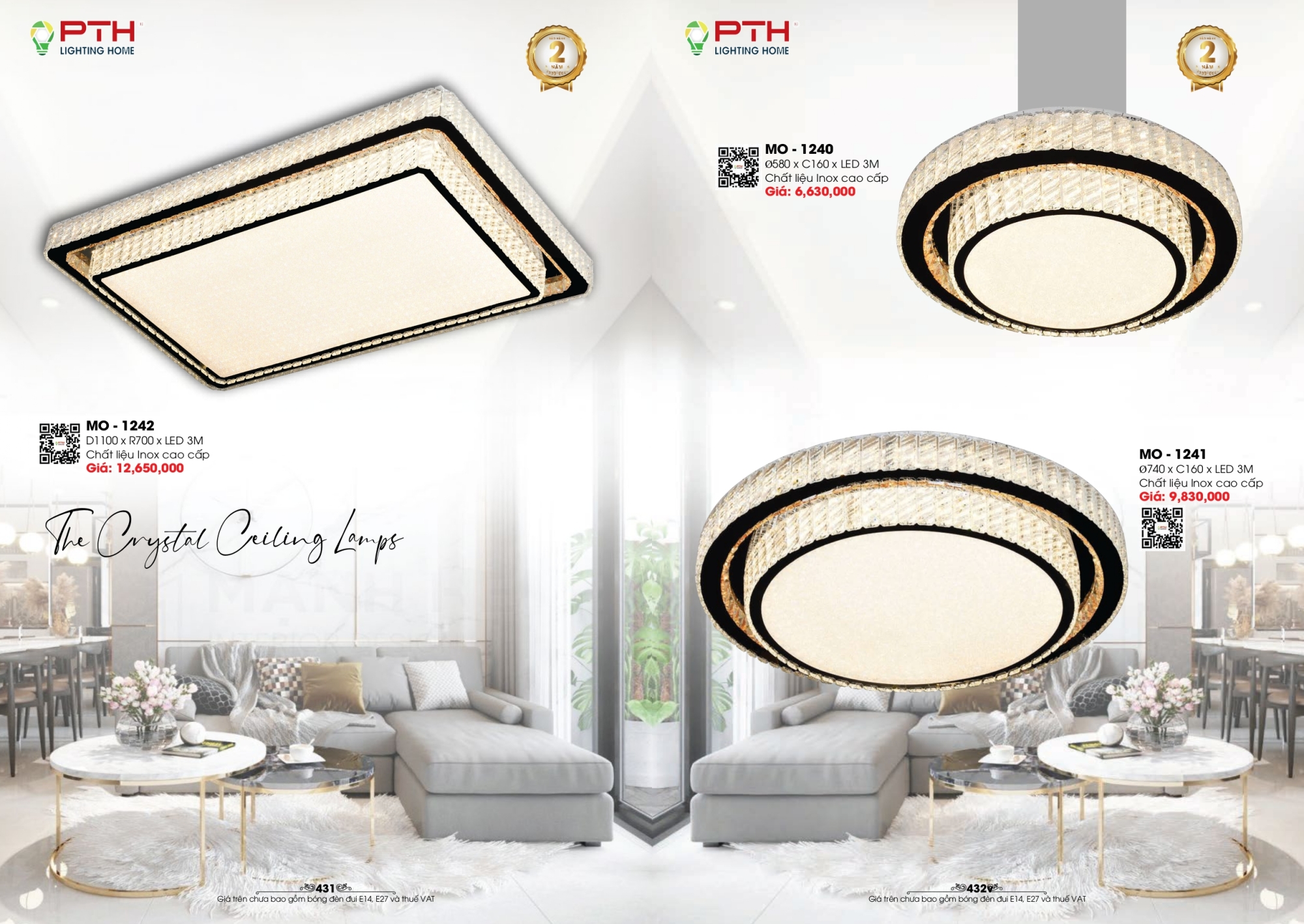 Bảng giá đèn trang trí PTH Lighting Home 2026